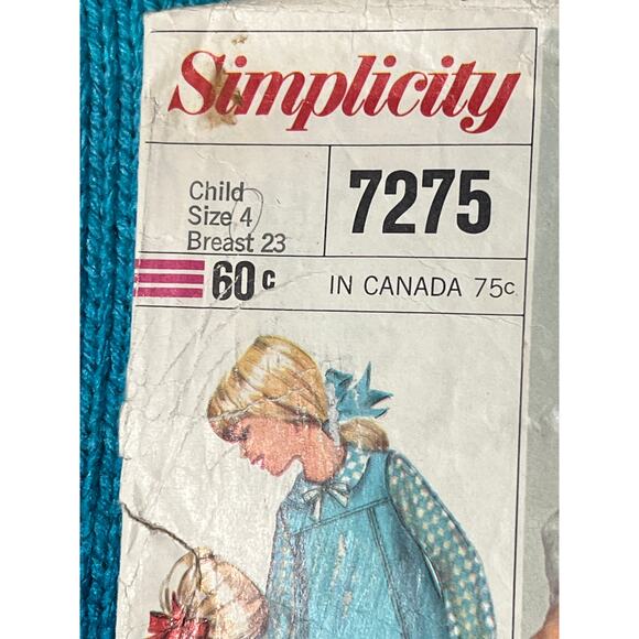 Simplicity 7275 Sewing girls Aline dress blouse 1960s size 4 - Picture 2 of 5